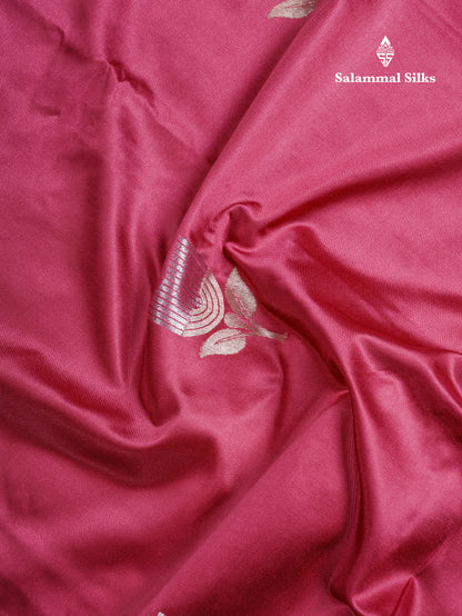 Beautiful Magenta Russian Silk Saree With Fancy Self Border