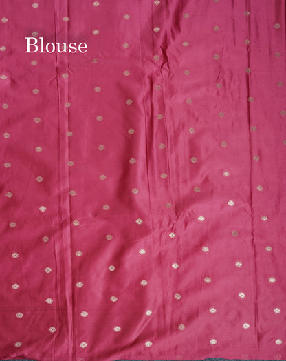 Beautiful Magenta Russian Silk Saree With Fancy Self Border