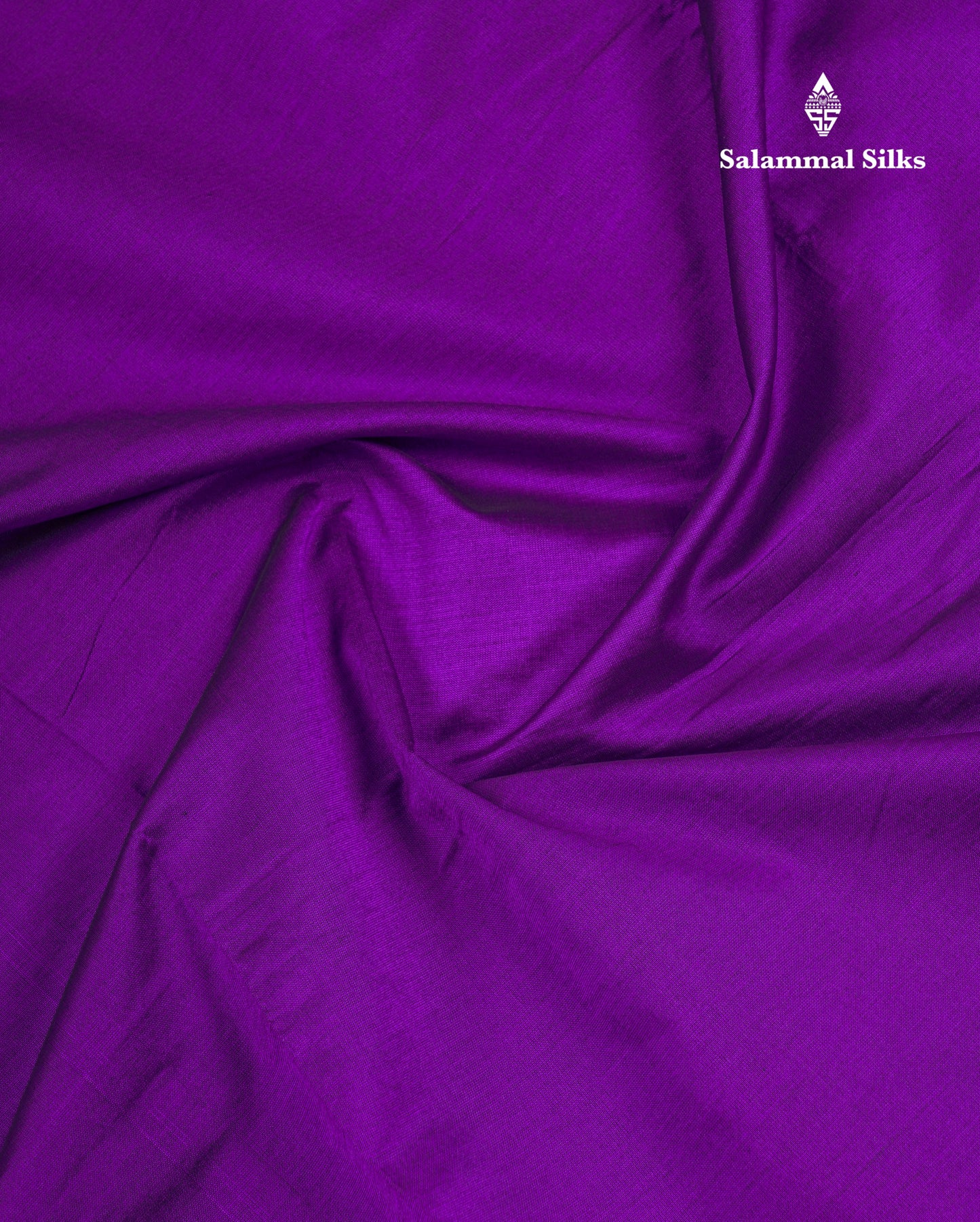 Beautiful Purple Plain Semi Silk Cotton Saree With Contrast Blue Blouse