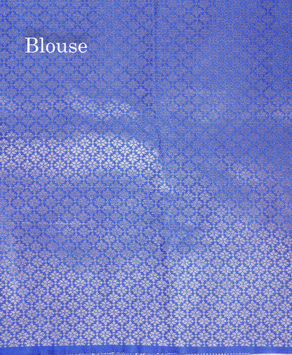 Beautiful Royal Blue Russian Silk Saree With Fancy Self Border