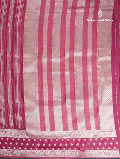 Beautiful Pink Shade Russian Silk Saree With Fancy Self Border