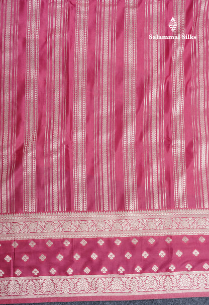 Beautiful Pink Shade Russian Silk Saree With Fancy Self Border