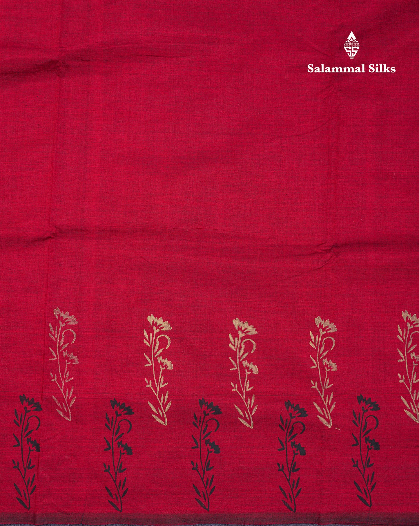 Beautiful Dark Maroon South Cotton Printed Saree With Contrast Sandal Blouse