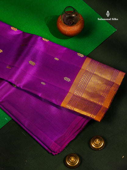 One Side Border Pure Silk Saree - Vadamalli With Contrast Brown Traditional Border