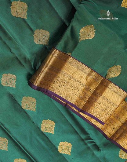 Pure Kanjivaram Silk Saree - Teal Blue Colour Body With Dark Navy Blue Border
