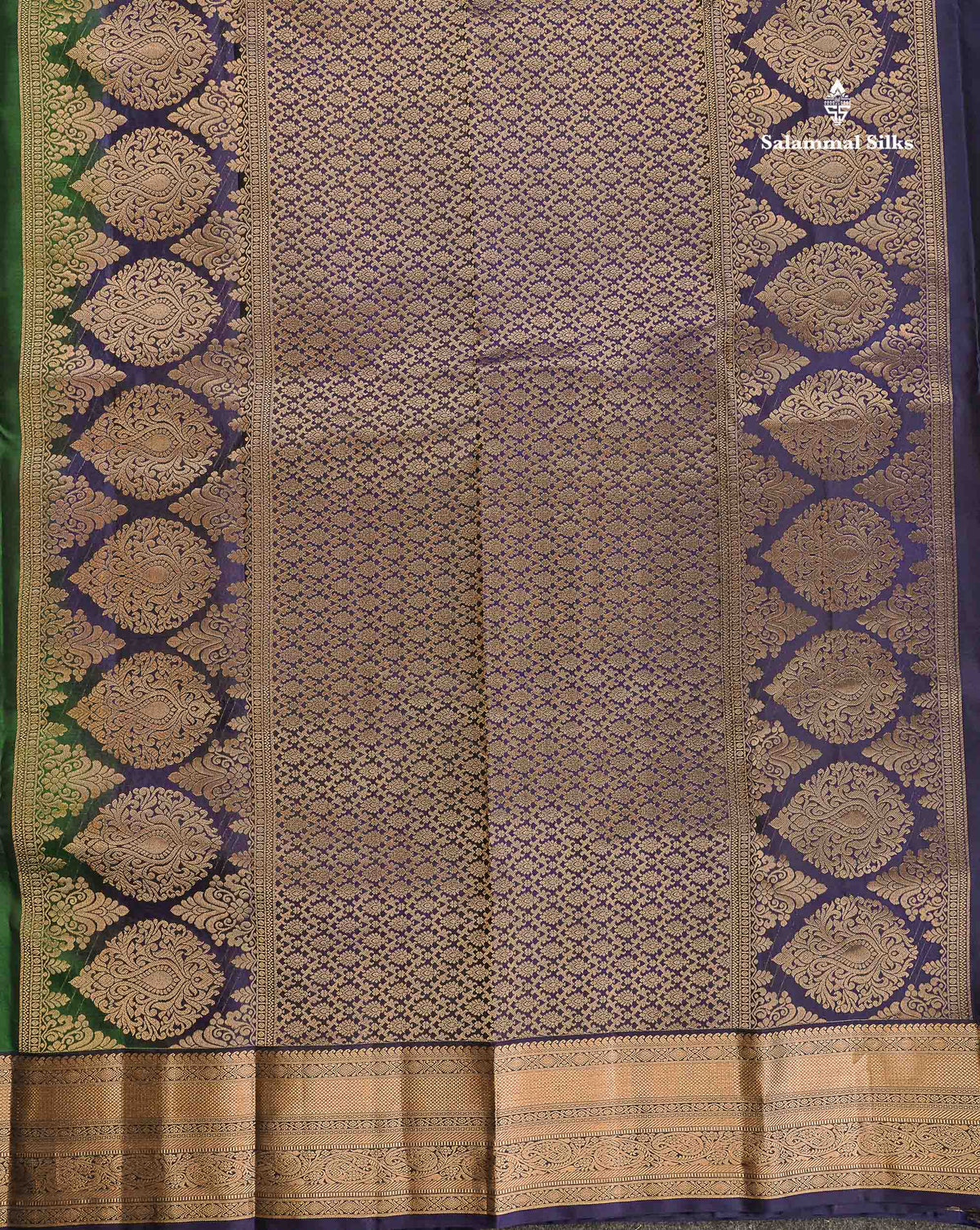 Pure Kanjivaram Silk Saree - Teal Blue Colour Body With Dark Navy Blue Border