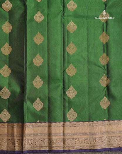 Pure Kanjivaram Silk Saree - Teal Blue Colour Body With Dark Navy Blue Border