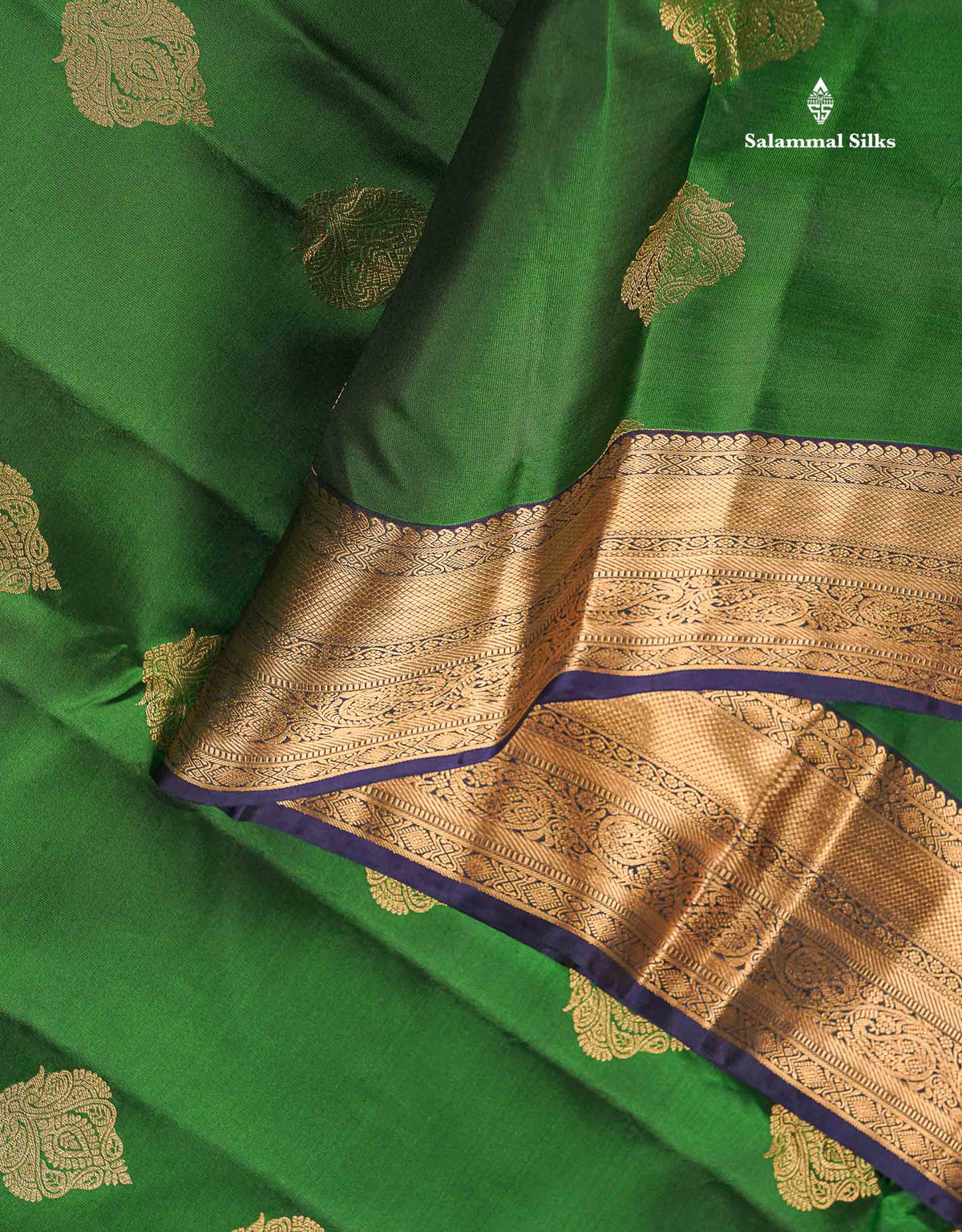 Pure Kanjivaram Silk Saree - Teal Blue Colour Body With Dark Navy Blue Border