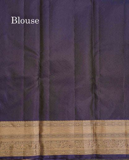 Pure Kanjivaram Silk Saree - Teal Blue Colour Body With Dark Navy Blue Border
