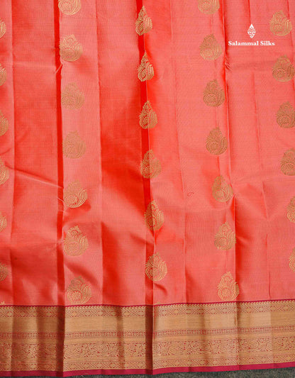 Pure Kanjivaram Silk Saree - Dual Tone Peacock Blue Colour Body With Traditional Border