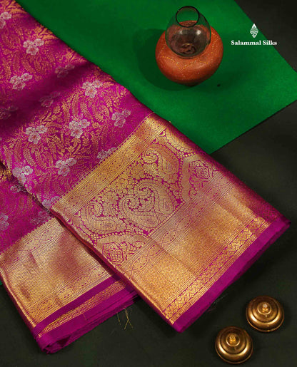 Beautiful Vadamalli Bridal Pure Kanjivaram Silk Saree With Traditional Evening Morning Border
