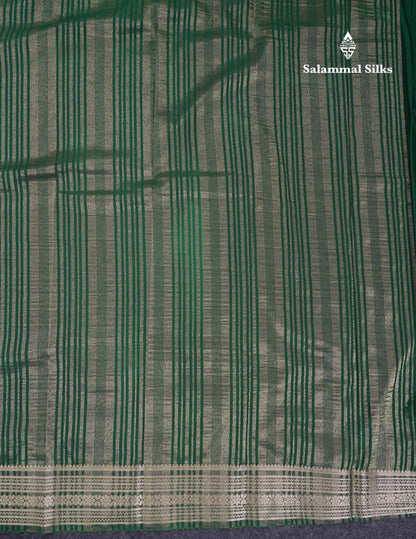 Beautiful Navy Blue Plain Semi Mysore Silk Saree With Contrast Pink Traditional Border