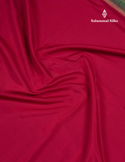 Beautiful Navy Blue Plain Semi Mysore Silk Saree With Contrast Pink Traditional Border