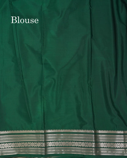 Beautiful Navy Blue Plain Semi Mysore Silk Saree With Contrast Pink Traditional Border