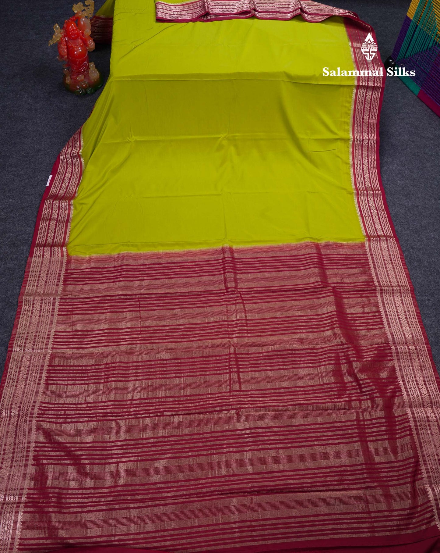 Beautiful Navy Blue Plain Semi Mysore Silk Saree With Contrast Pink Traditional Border