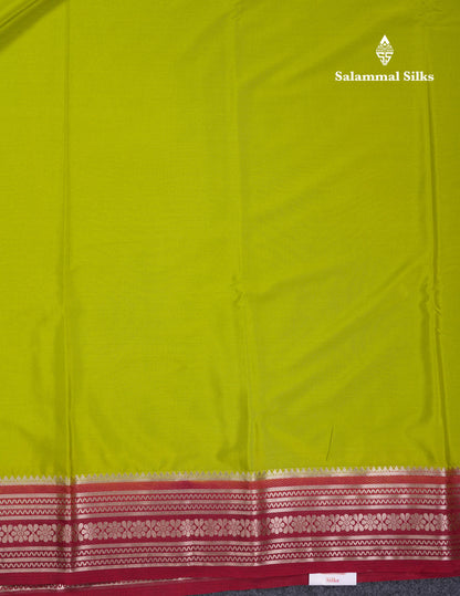 Beautiful Navy Blue Plain Semi Mysore Silk Saree With Contrast Pink Traditional Border