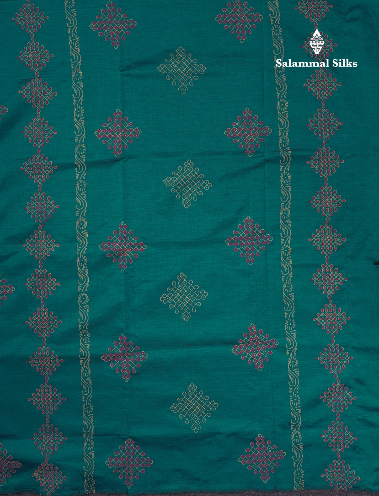 Beautiful Peacock Green South Cotton Printed Saree With Contrast Half White Blouse