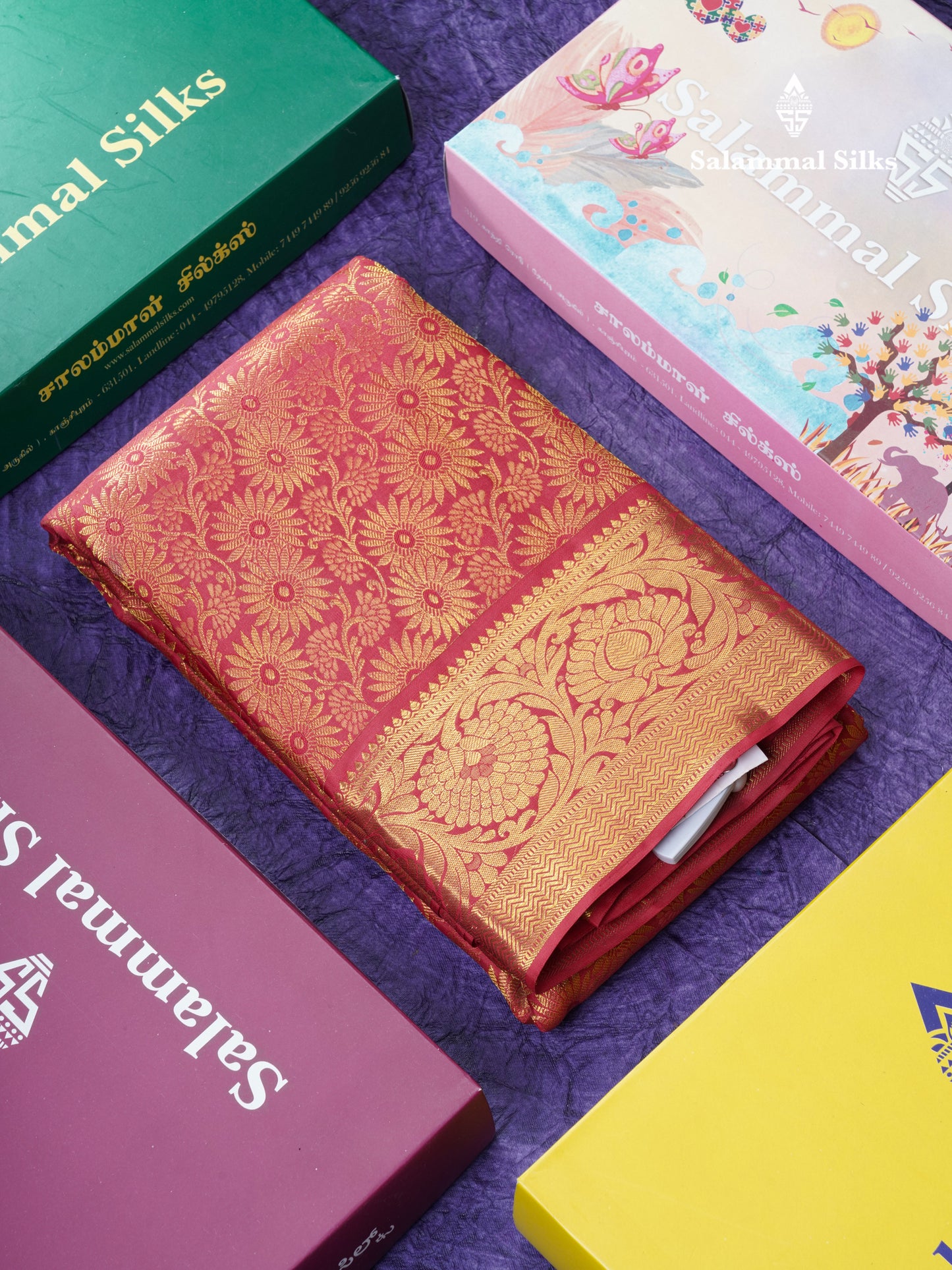 Maroon Beautiful Bridal Kanjivaram Pure Silk Saree With Self Gold Zari Border