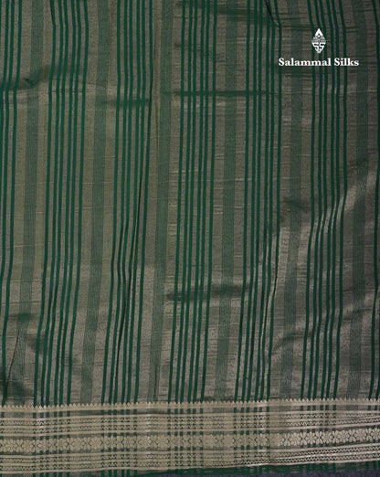 Beautiful Navy Blue Plain Semi Mysore Silk Saree With Contrast Pink Traditional Border