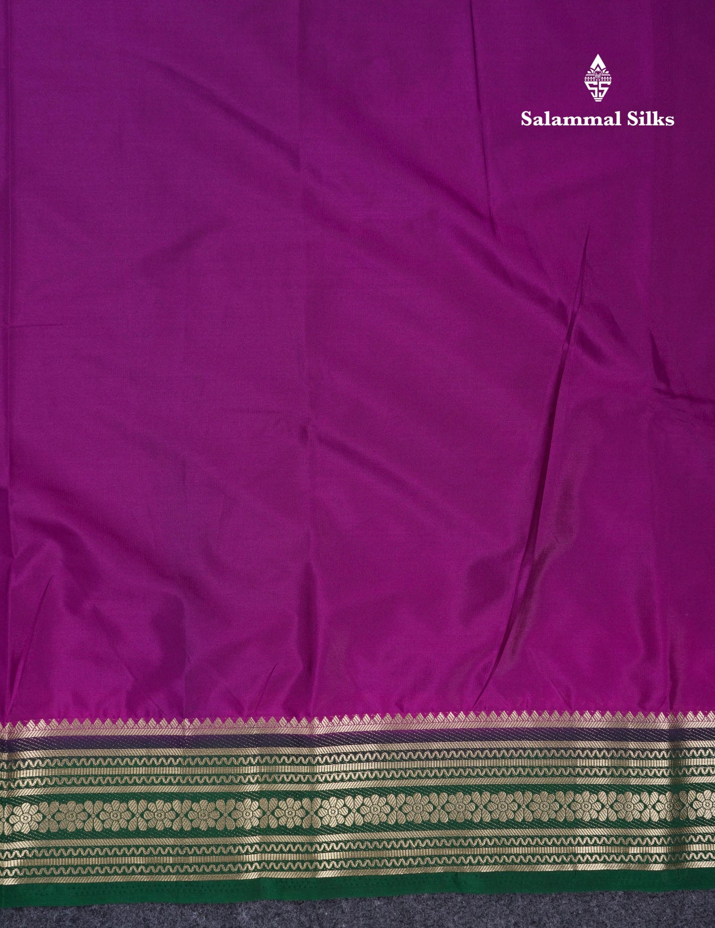 Beautiful Navy Blue Plain Semi Mysore Silk Saree With Contrast Pink Traditional Border