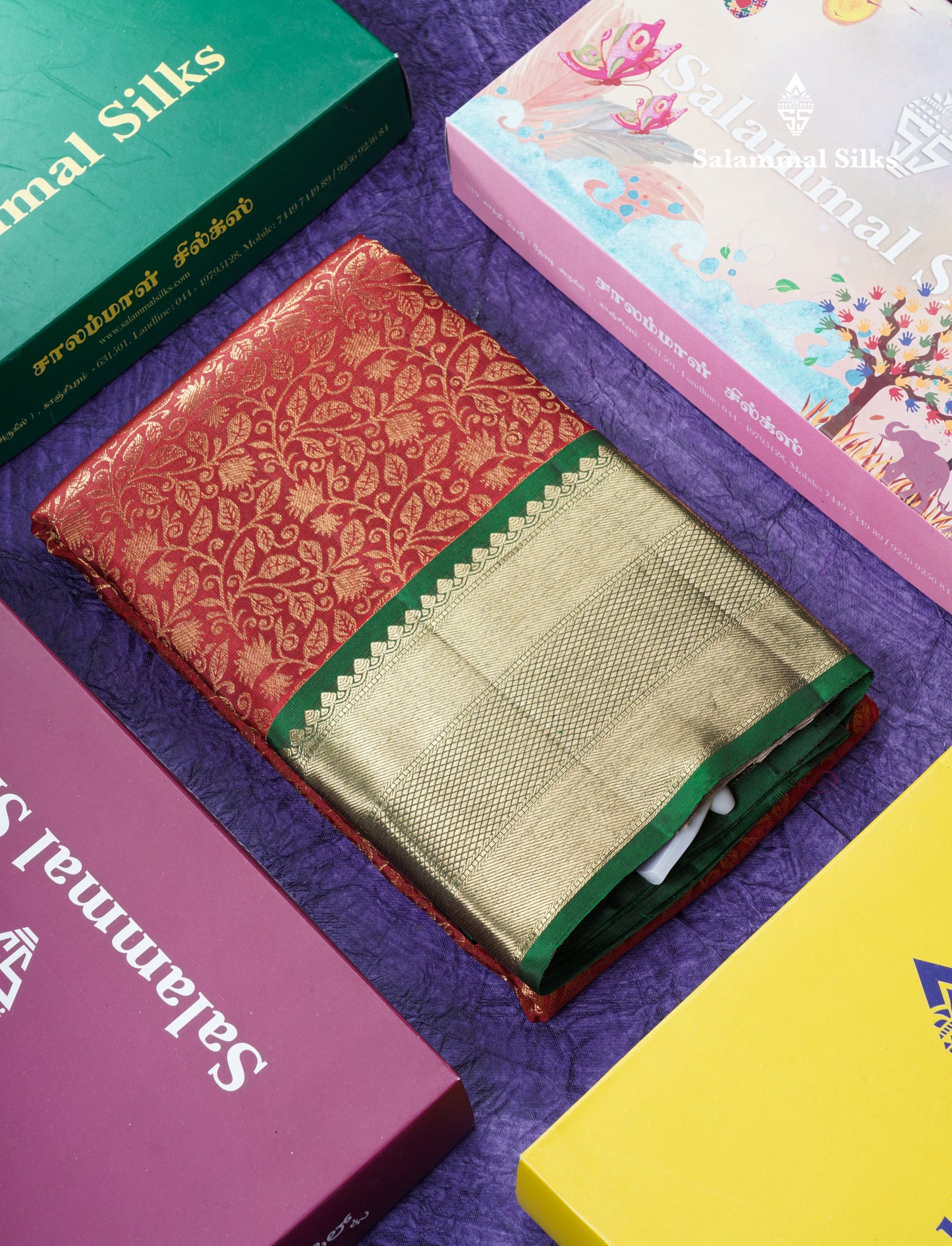 Maroon Grand Beautiful Bridal Pure Kanjivaram Silk Saree With Bottle Green Border