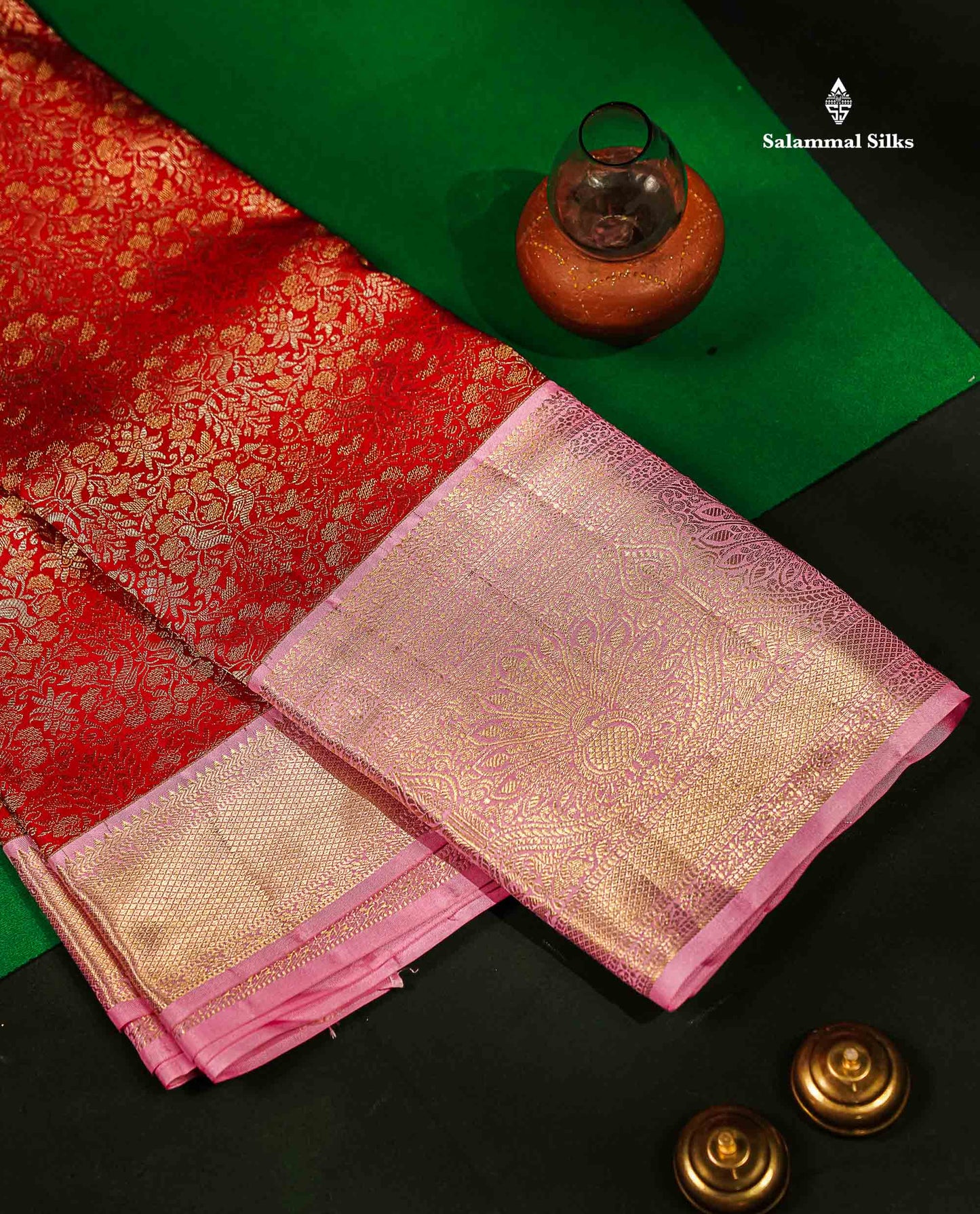 Beautiful Redish Maroon Bridal Pure Kanjivaram Silk Saree With Contrast Baby Pink Traditional Evening Morning Border