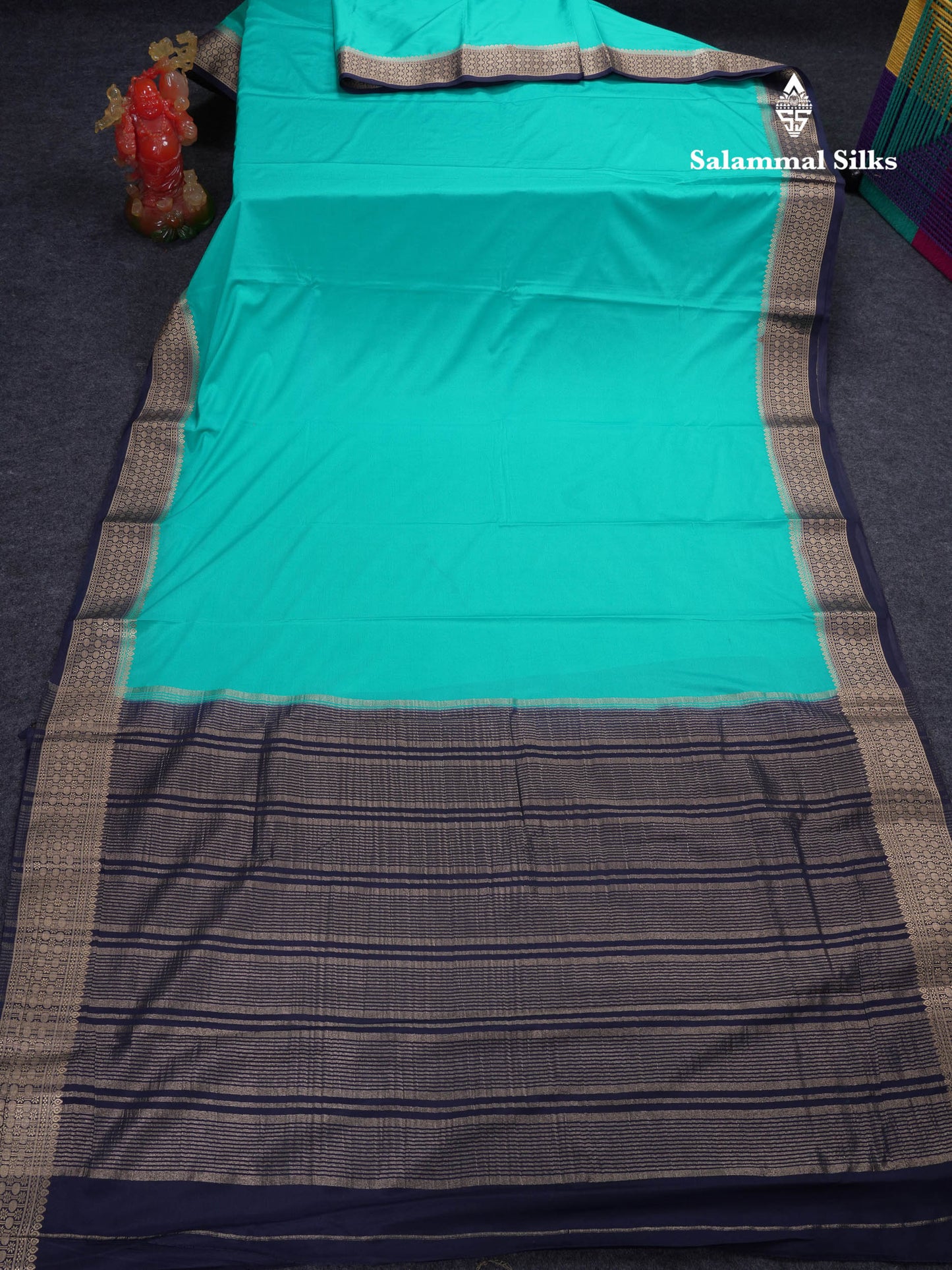 Beautiful Cream Sandal Plain Semi Mysore Silk Saree With Contrast Dark Maroon Traditional Border