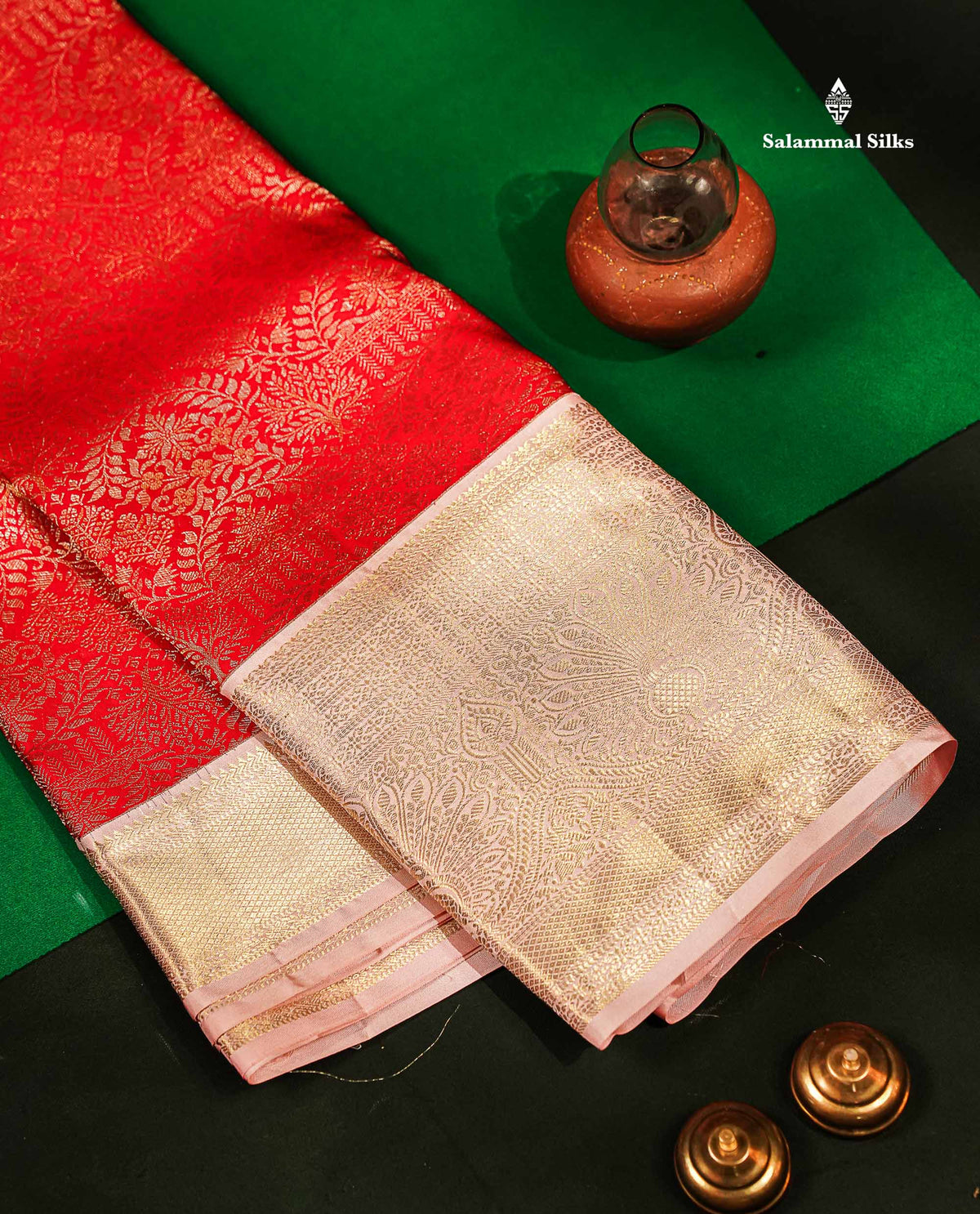 Beautiful Redish Maroon Bridal Pure Kanjivaram Silk Saree With Contrast Baby Pink Traditional Evening Morning Border