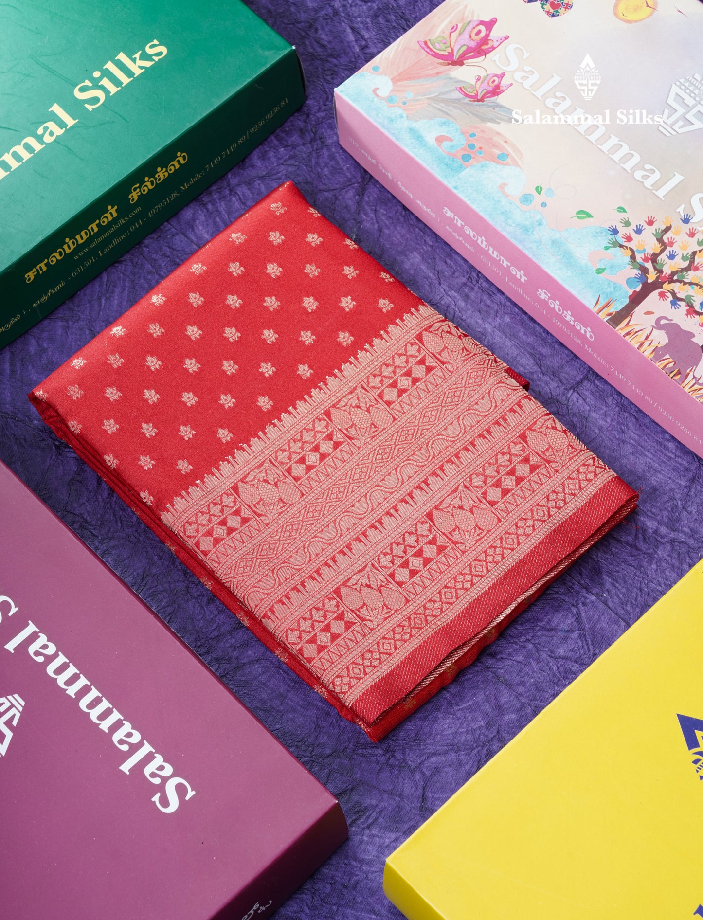 Beautiful Red Semi Georgette Saree With Fancy Self Evening Morning Border