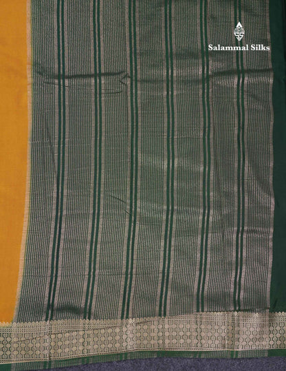 Beautiful Cream Sandal Plain Semi Mysore Silk Saree With Contrast Dark Maroon Traditional Border