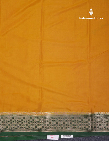 Beautiful Cream Sandal Plain Semi Mysore Silk Saree With Contrast Dark Maroon Traditional Border