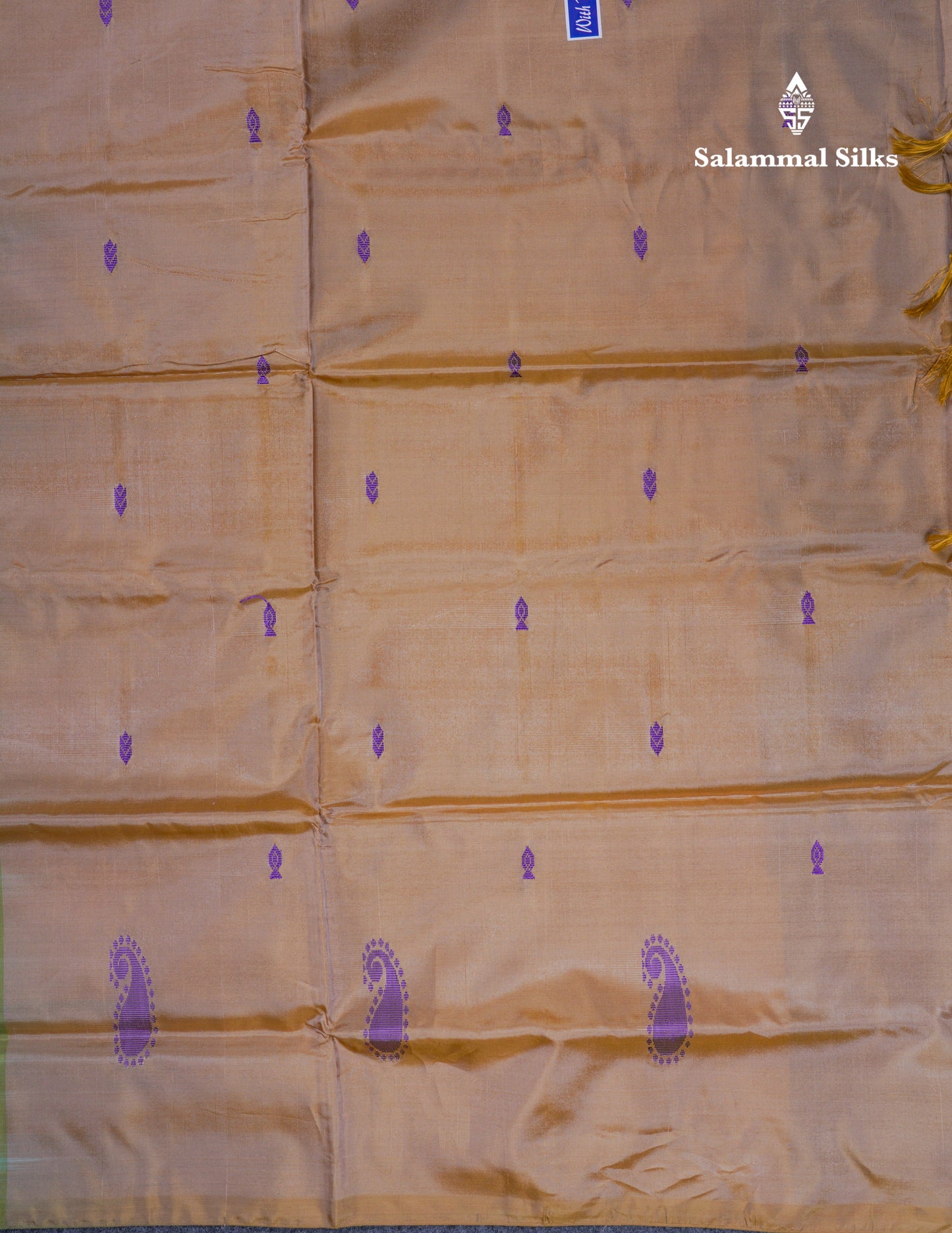Light Lavender Thread work Buttas Banana Pinth Saree (Vaazhainaar Pattu) With Contrast Sandal Blouse