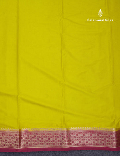 Beautiful Cream Sandal Plain Semi Mysore Silk Saree With Contrast Dark Maroon Traditional Border