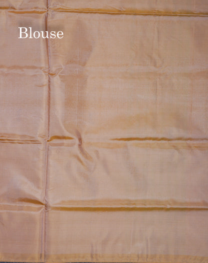Light Lavender Thread work Buttas Banana Pinth Saree (Vaazhainaar Pattu) With Contrast Sandal Blouse