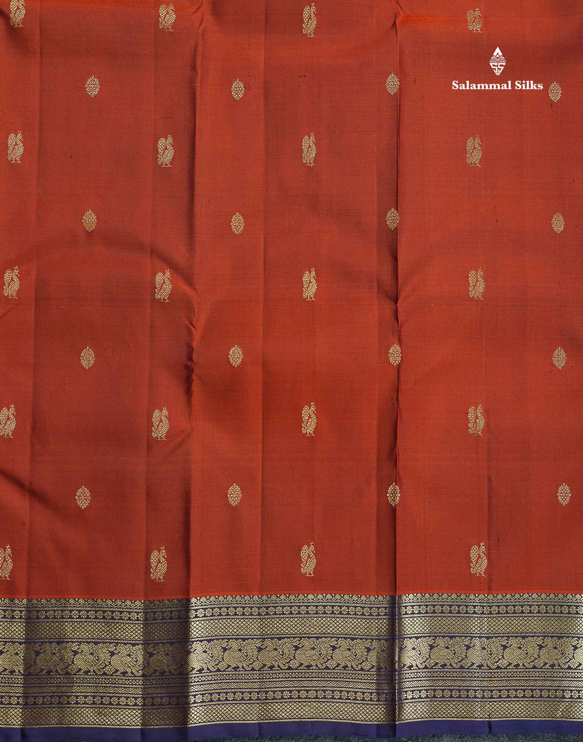 Pure Kanjivaram Silk Saree - Dual Tone Purple Colour Body Zari Butta & Contrast Violet Traditional Border