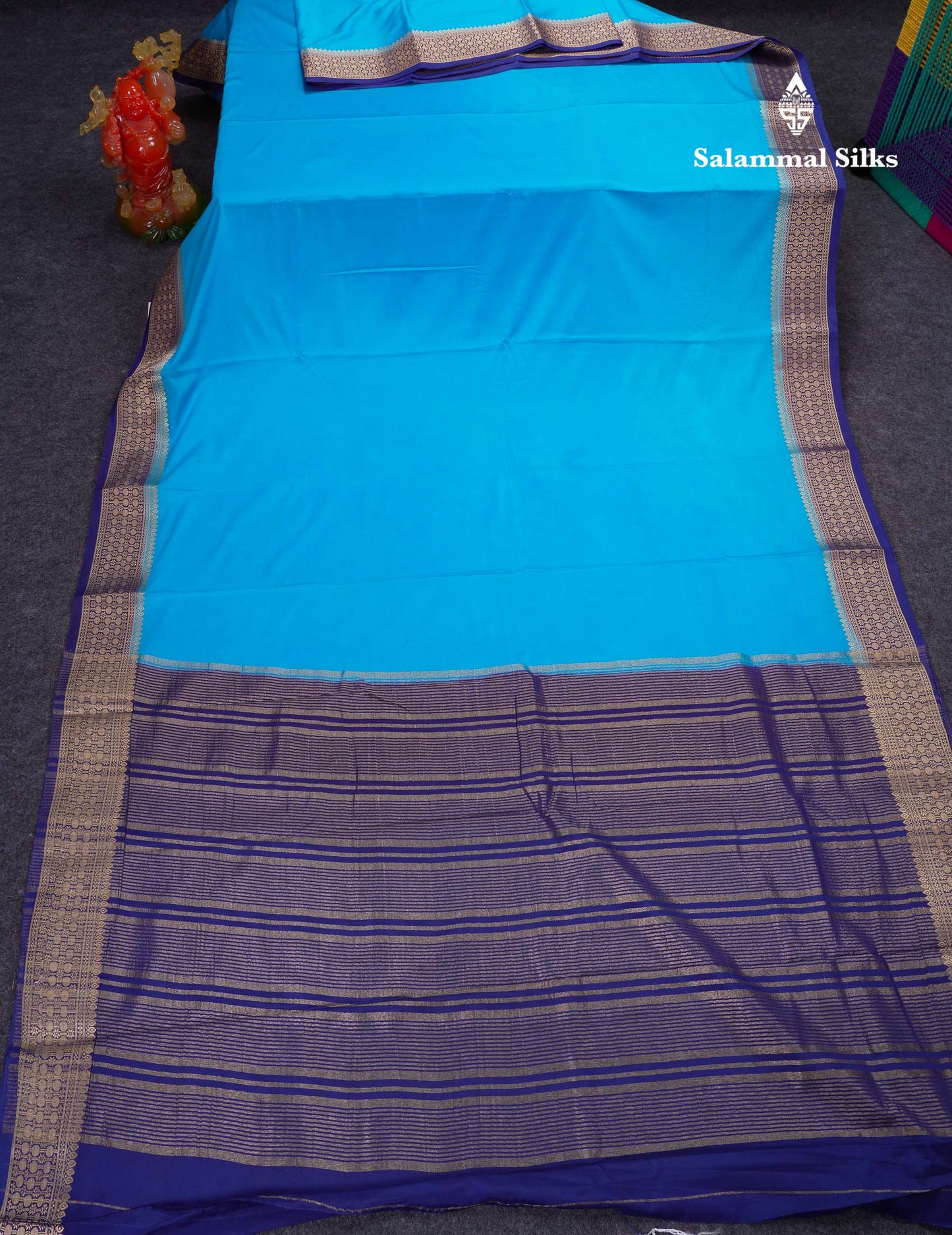 Beautiful Cream Sandal Plain Semi Mysore Silk Saree With Contrast Dark Maroon Traditional Border