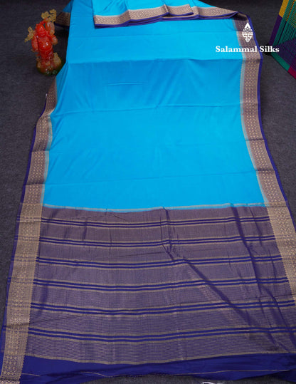 Beautiful Cream Sandal Plain Semi Mysore Silk Saree With Contrast Dark Maroon Traditional Border
