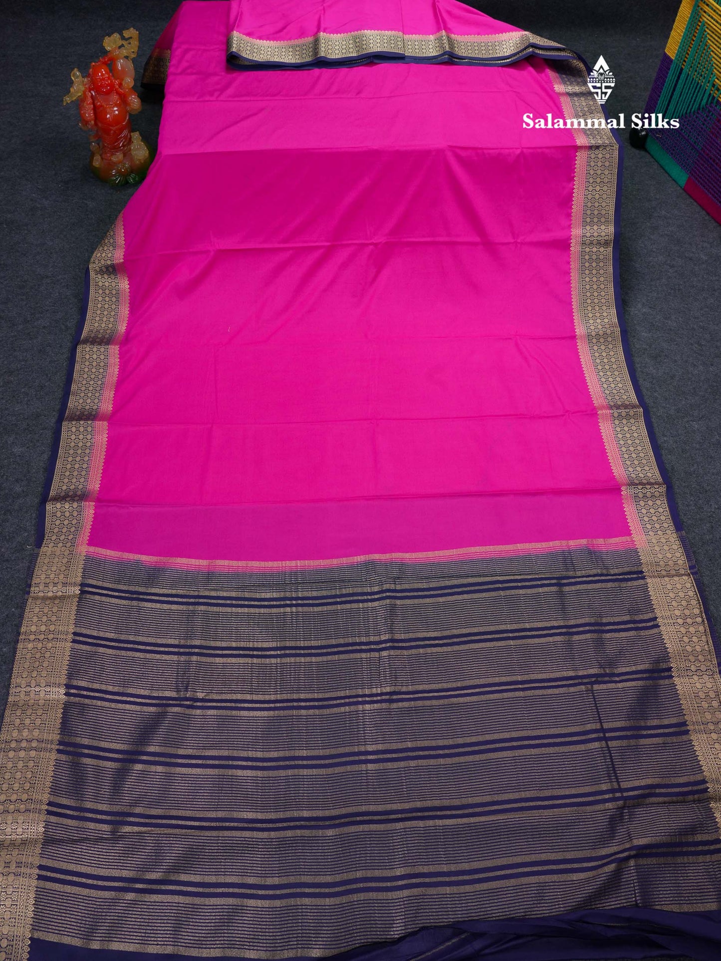 Beautiful Cream Sandal Plain Semi Mysore Silk Saree With Contrast Dark Maroon Traditional Border