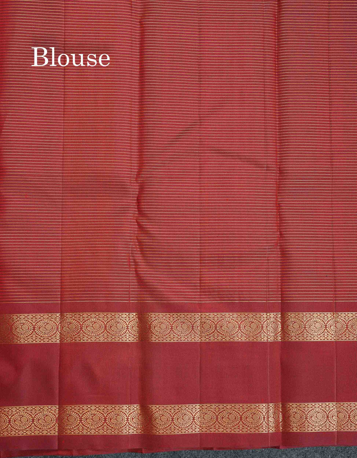 Pure Kanjivaram Silk Saree - Maroon Colour Body Tiny Checks With Traditional Gap Border