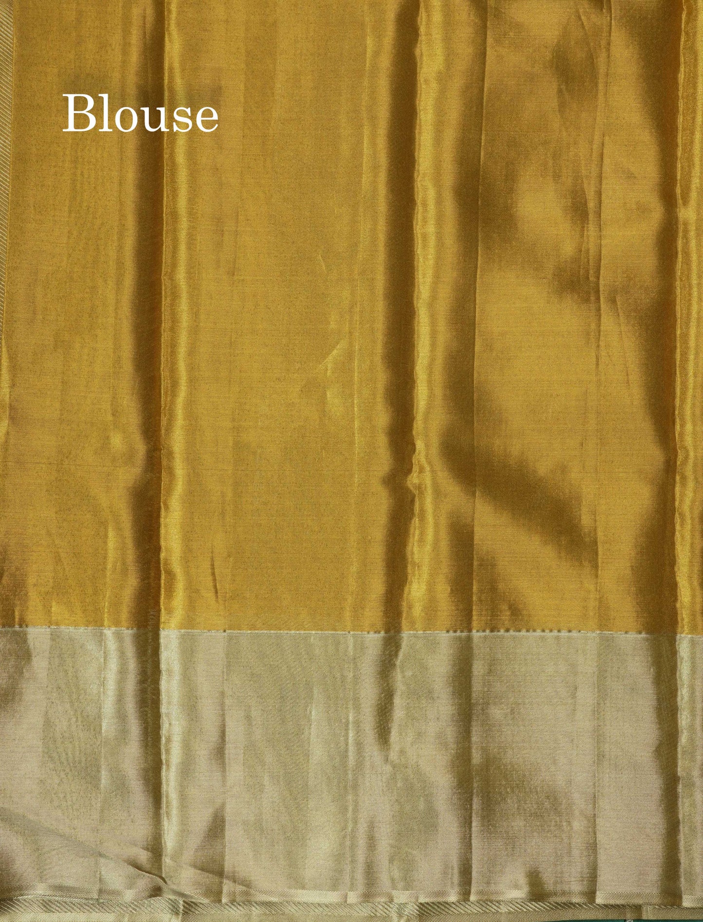 Gold Tissue Bridal Pure Kanjivaram Silk Saree With Contrast Cream Sandal Border