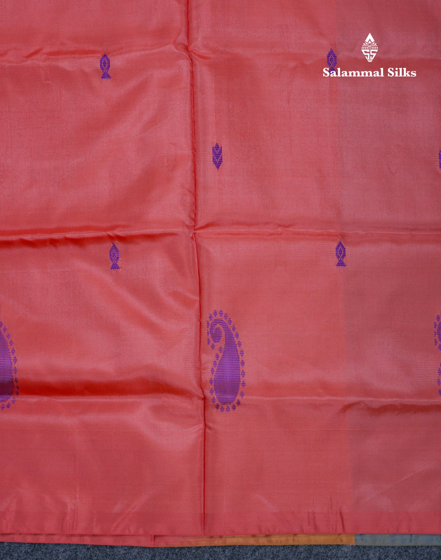Pink Thread work Buttas Banana Pinth Saree (Vaazhainaar Pattu) With Contrast Violet Blouse