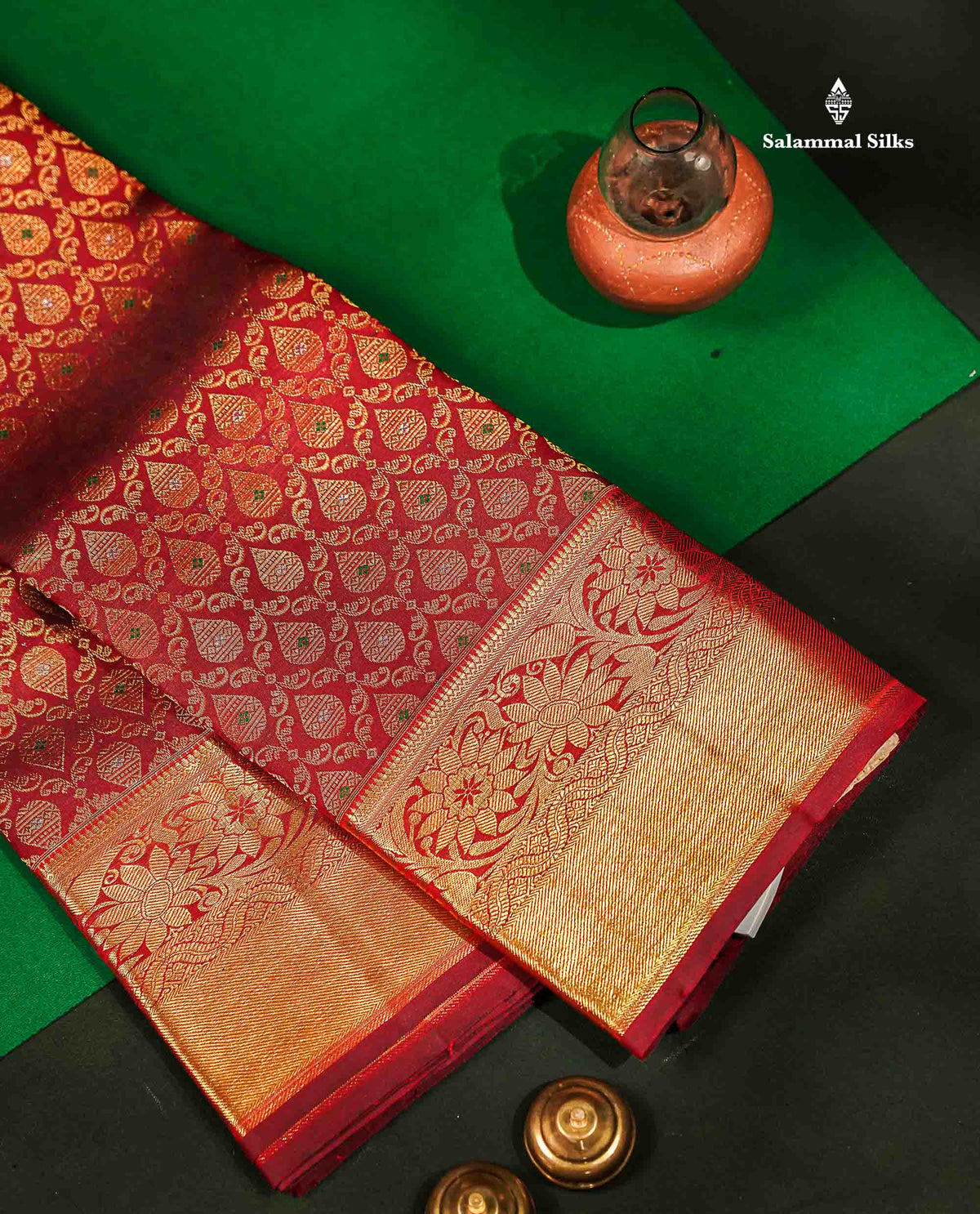 Beautiful Dark Maroon Bridal Menakari Work Pure Kanjivaram Silk Saree With Traditional Border