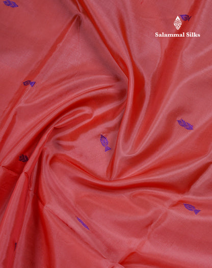 Pink Thread work Buttas Banana Pinth Saree (Vaazhainaar Pattu) With Contrast Violet Blouse