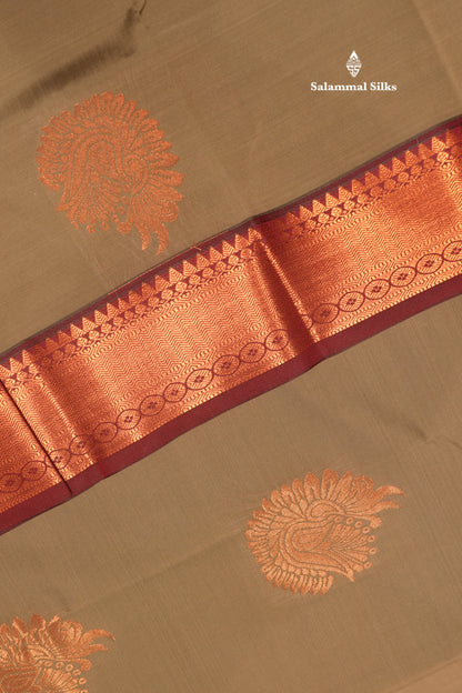 Navy Blue Colour Semi Silk Saree With Maroon Border