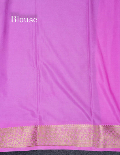 Beautiful Cream Sandal Plain Semi Mysore Silk Saree With Contrast Dark Maroon Traditional Border