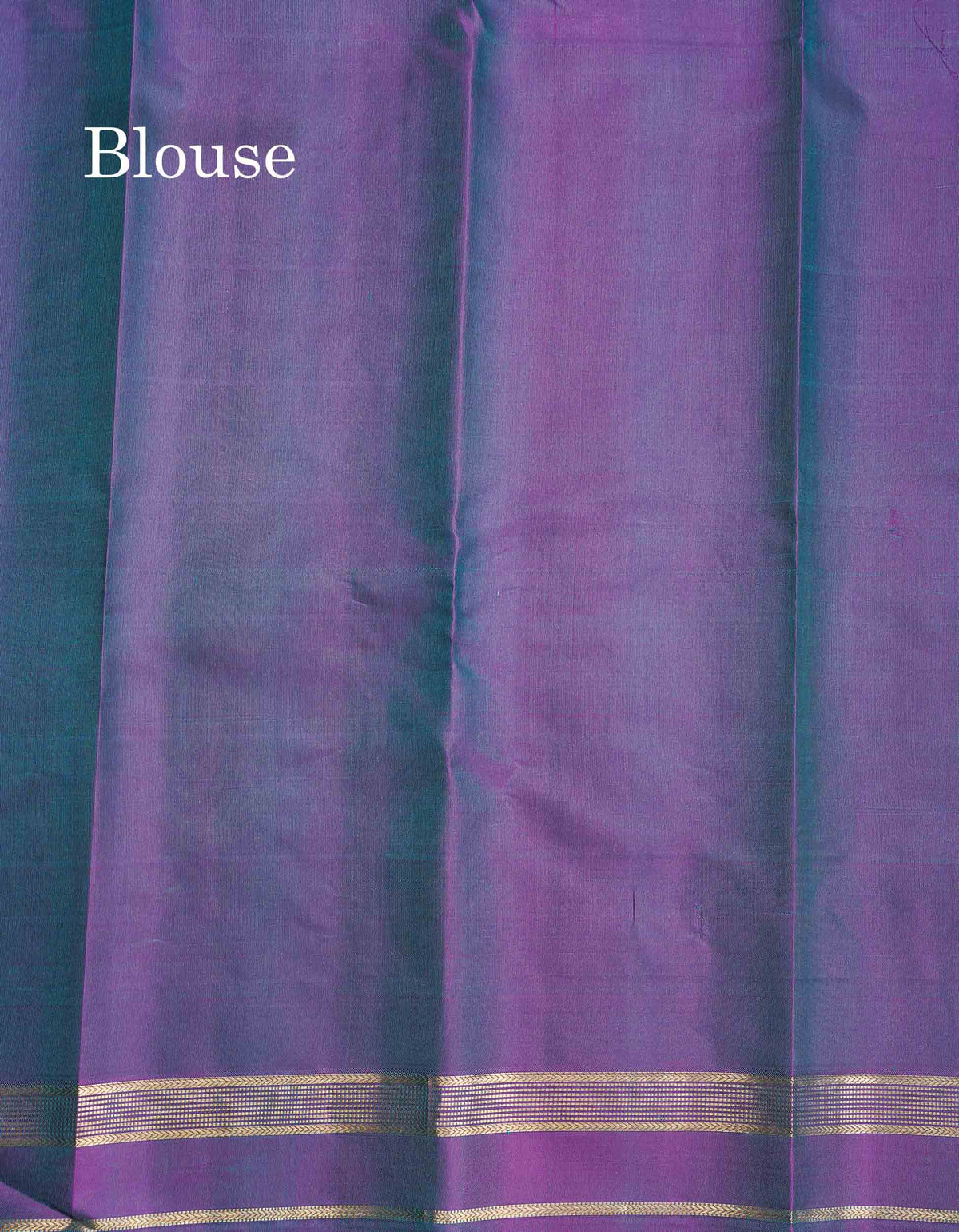 Pure Kanjivaram Silk Saree - Teal Green Colour Body Checks With Butta &  Purple Gap Border