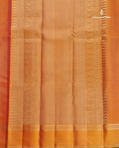 Pure Kanjivaram Silk Saree - Light Pink Colour Body Checks With Butta & Mustard Yellow Gap Border