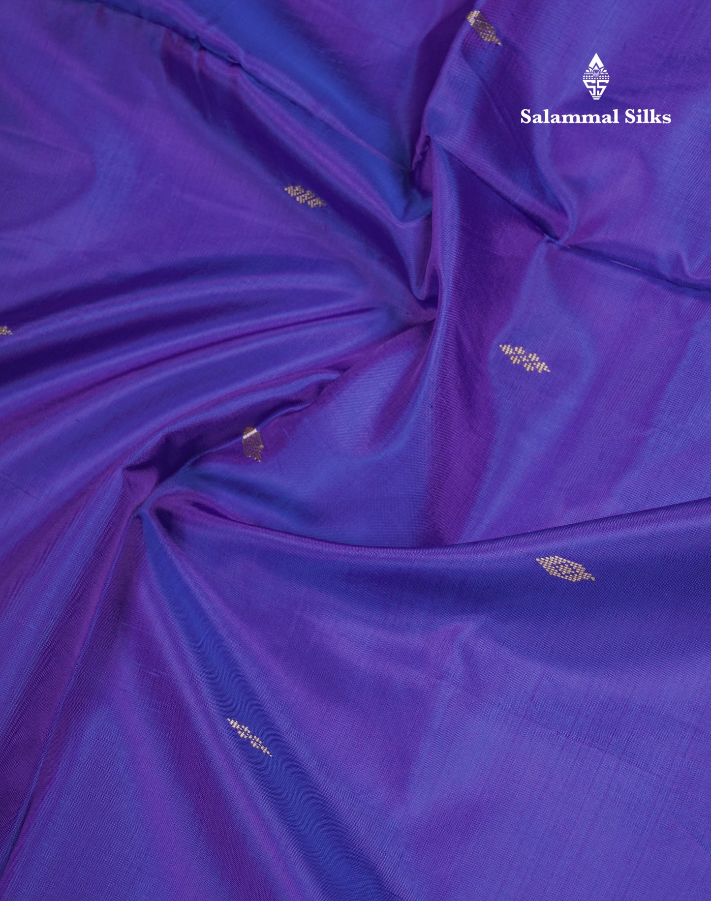 Dual Tone Violet Thread work Buttas Banana Pinth Saree (Vaazhainaar Pattu) With Contrast Sandal Blouse