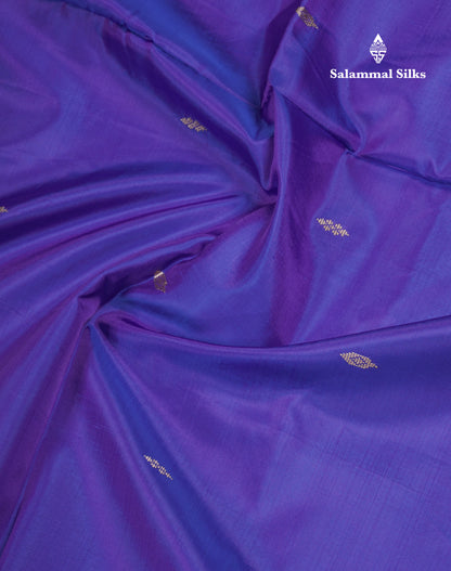 Dual Tone Violet Thread work Buttas Banana Pinth Saree (Vaazhainaar Pattu) With Contrast Sandal Blouse