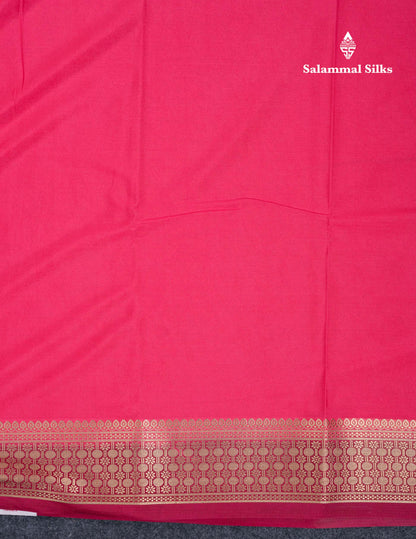 Beautiful Cream Sandal Plain Semi Mysore Silk Saree With Contrast Dark Maroon Traditional Border